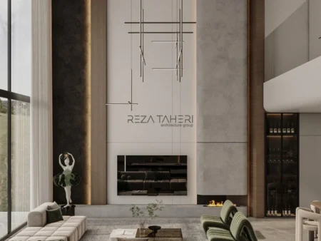 طراحی دکور پذیرایی ویلا توسط تیم ویلا 1000 و مهندس طاهری